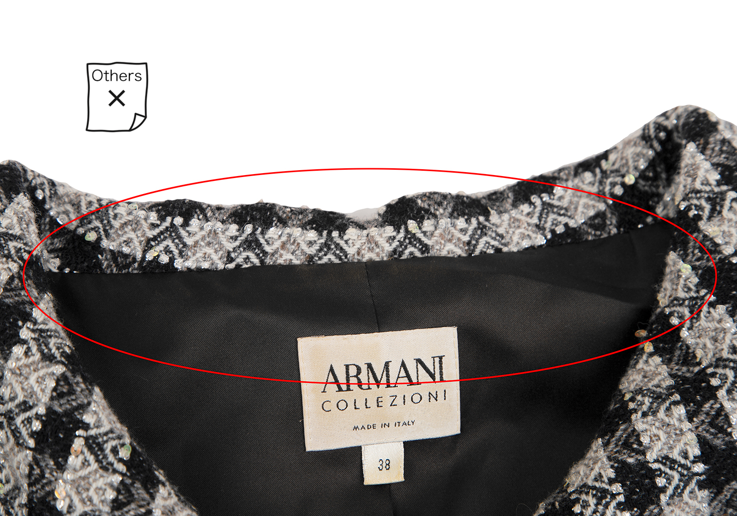 アルマーニコレツィオーニARMANI COLLEZIONI ワイドカラーラメチェック