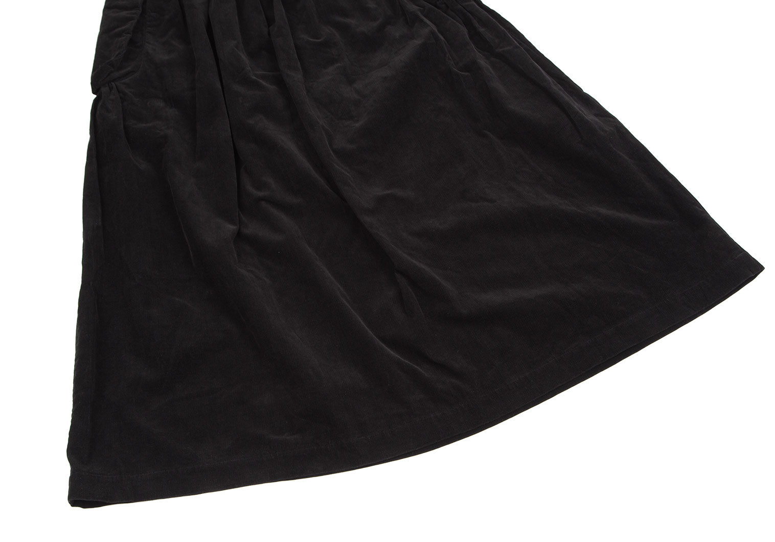 ワイズY's サイドポケットコーデュロイスカート 黒3