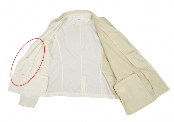 Y's Dyed Asymmetric Layered Design Jacket Cream 2 | PLAYFUL