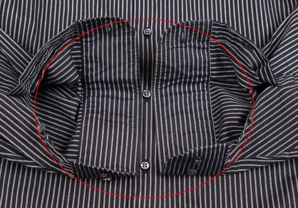 ARMANI COLLEZIONI Striped Regular Collar Long Sleeve Shirt Black 