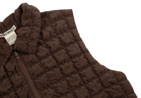 ISSEY MIYAKE Quilted Reversible Zip Vest (Waistcoat) Brown 2 | PLAYFUL