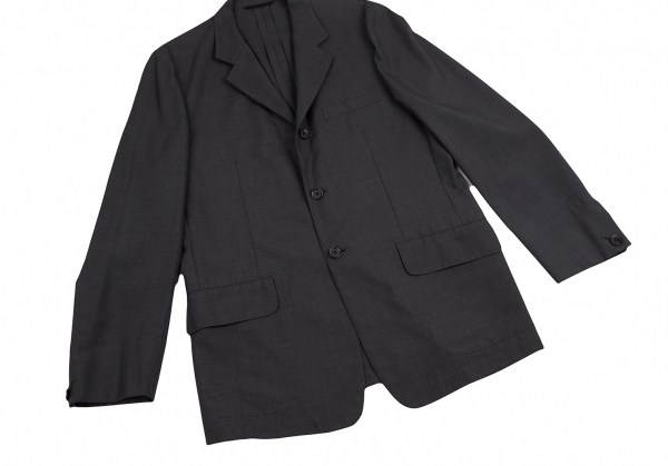 Yohji Yamamoto DURBAN A.A.R Wool Poly Jacket Charcoal XL | PLAYFUL