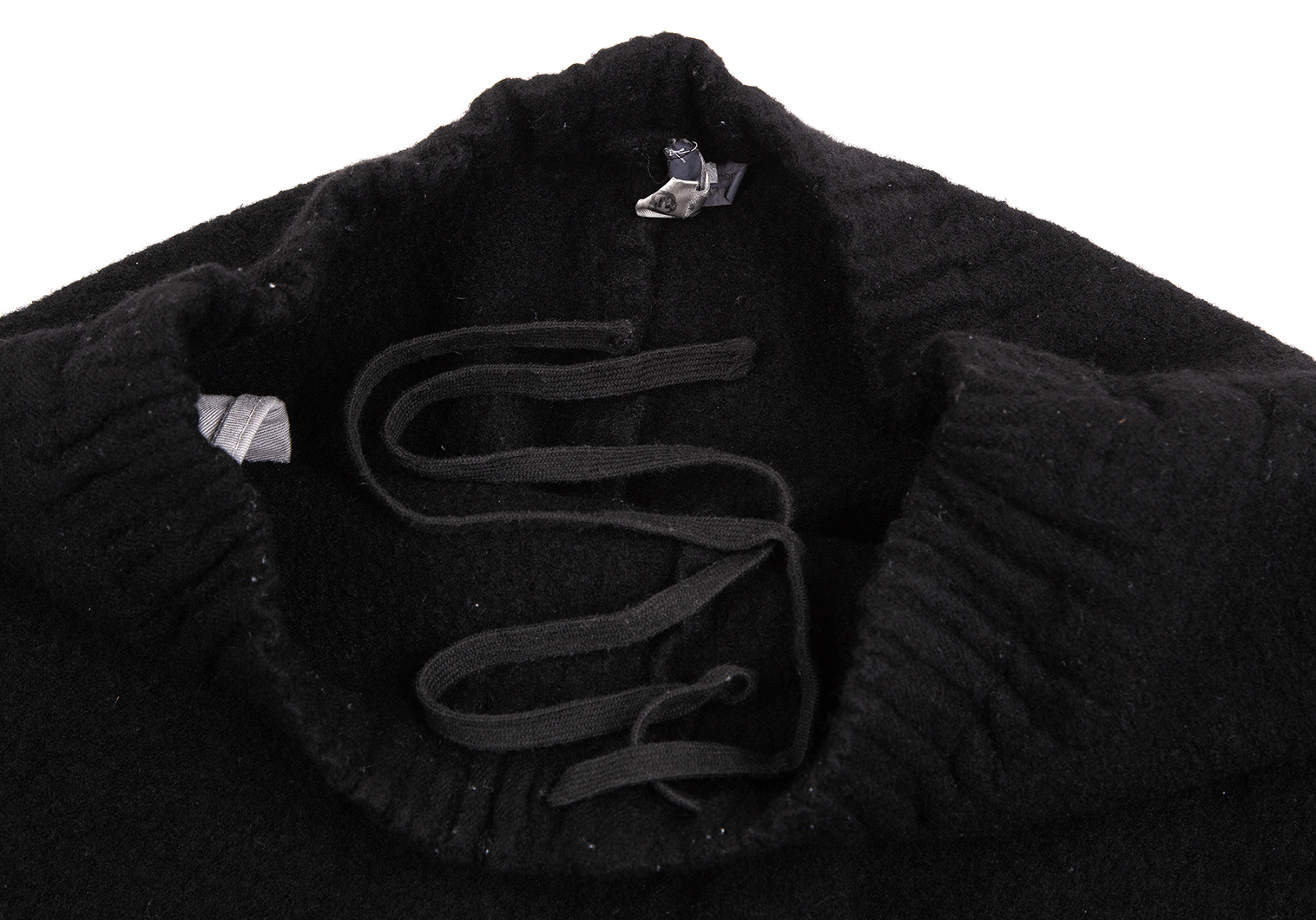 BLACK COMME des GARCONSブラックコムデギャルソン 縮絨ウール 裾カットデザインパンツ【L】【LPTA71777】パンツ