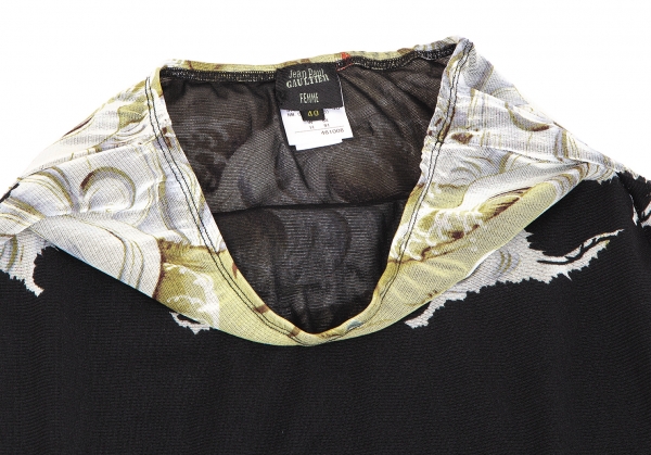 Jean-Paul GAULTIER FEMME Eagle Printed Mesh Top & Skirt Black 