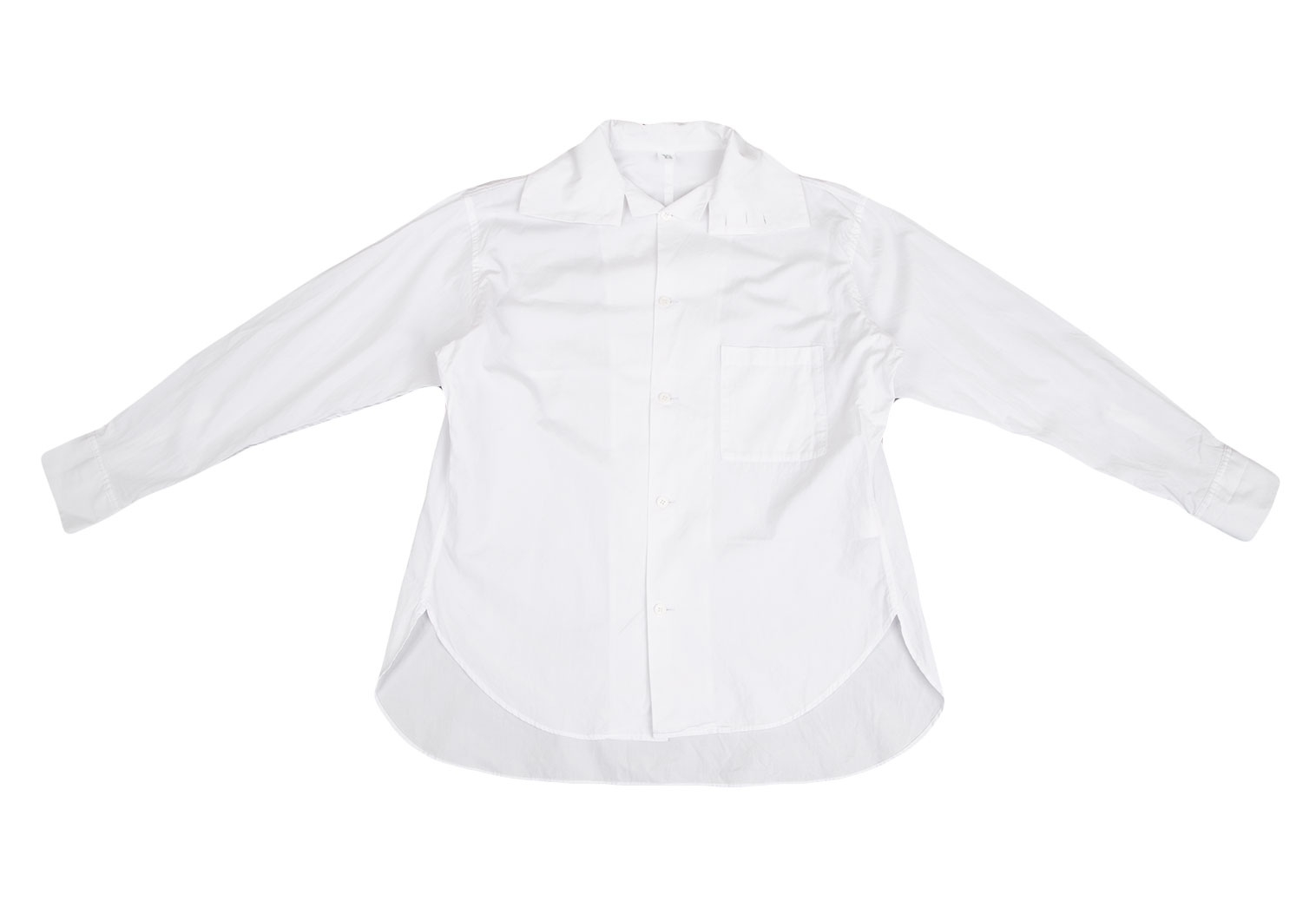 ワイズY's フラットカラーコットンシャツ 白1
