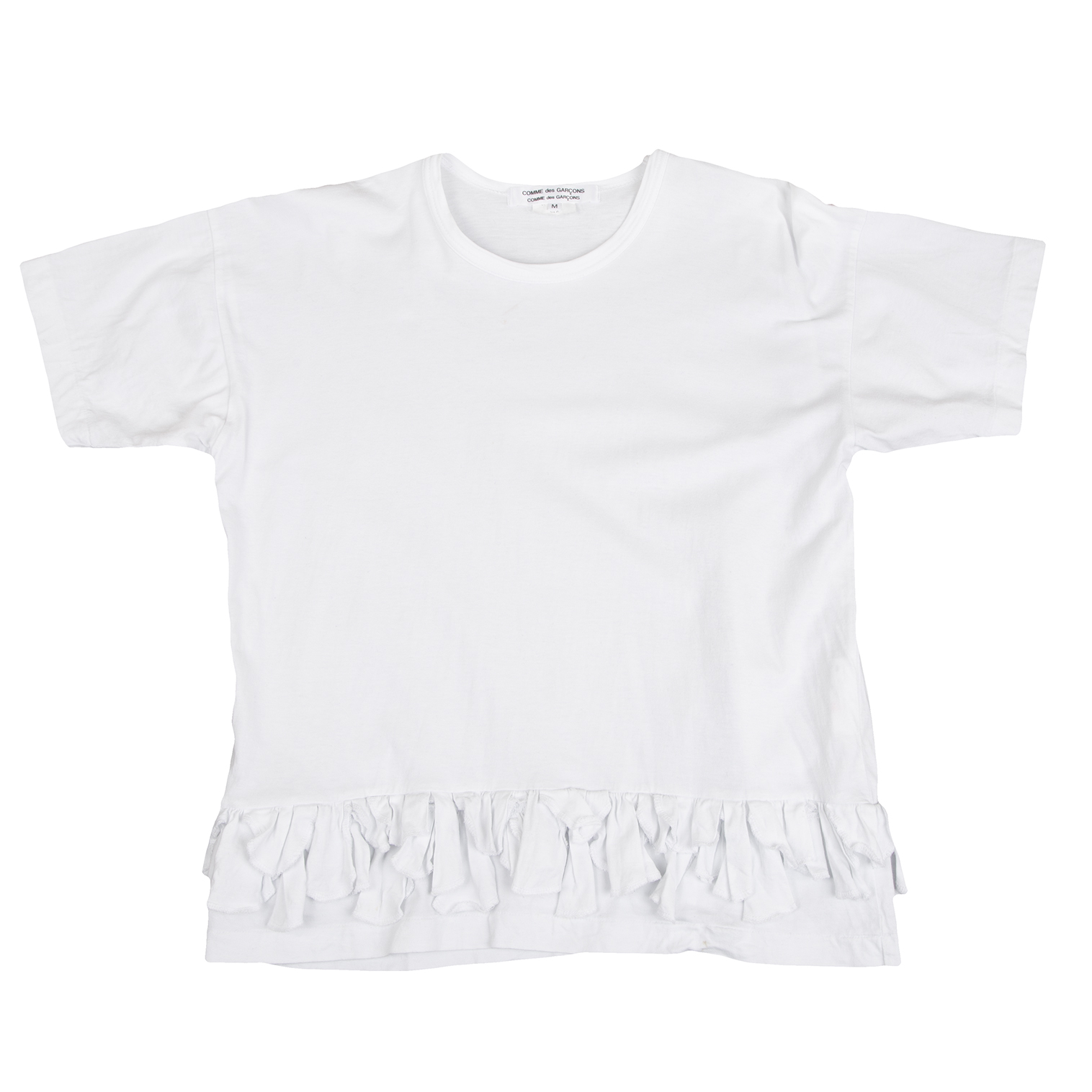 コムコム コムデギャルソンCOMME des GARCONS 裾フリルデザインTシャツ 白M
