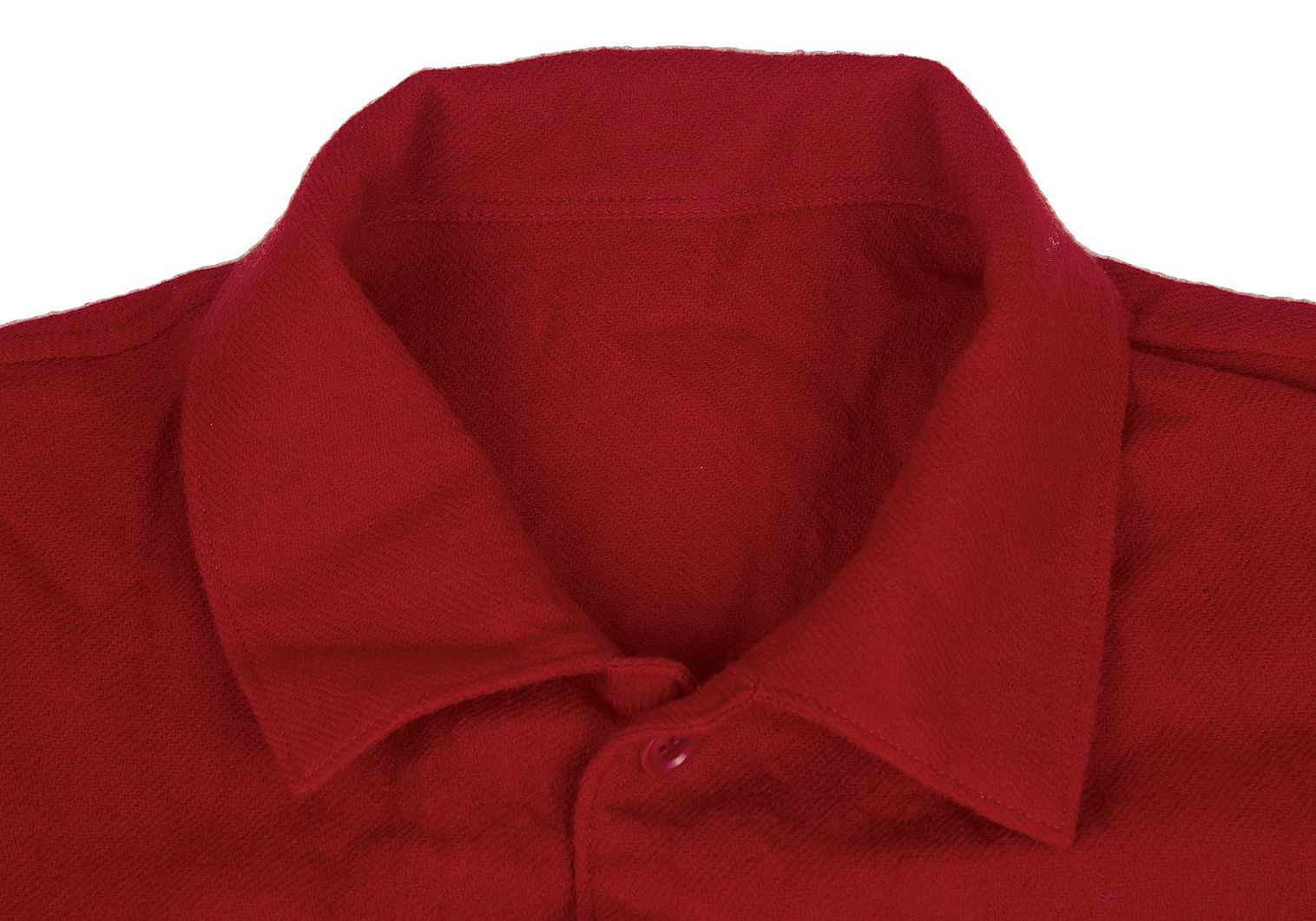 ワイズY's ウール縮絨ボタンデザインシャツワンピース 赤2