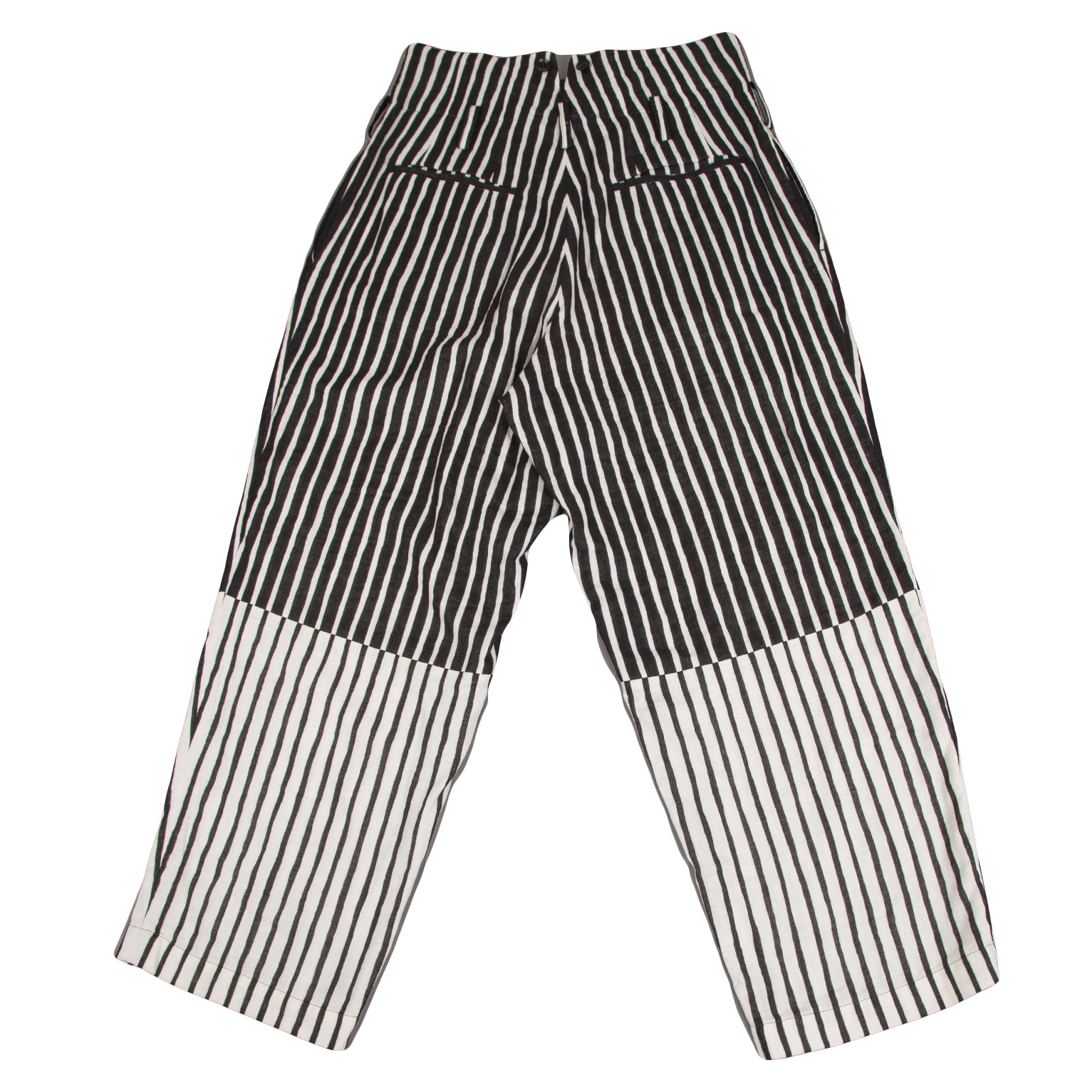s'yte Cotton Striped Wide Pants (Trousers) Black,White 3 | PLAYFUL