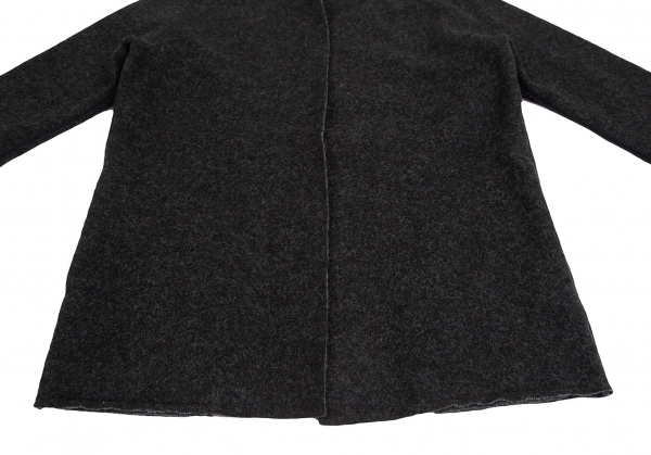 Y's bis LIMI Wool No Collar Buttonless Jacket Charcoal S | PLAYFUL