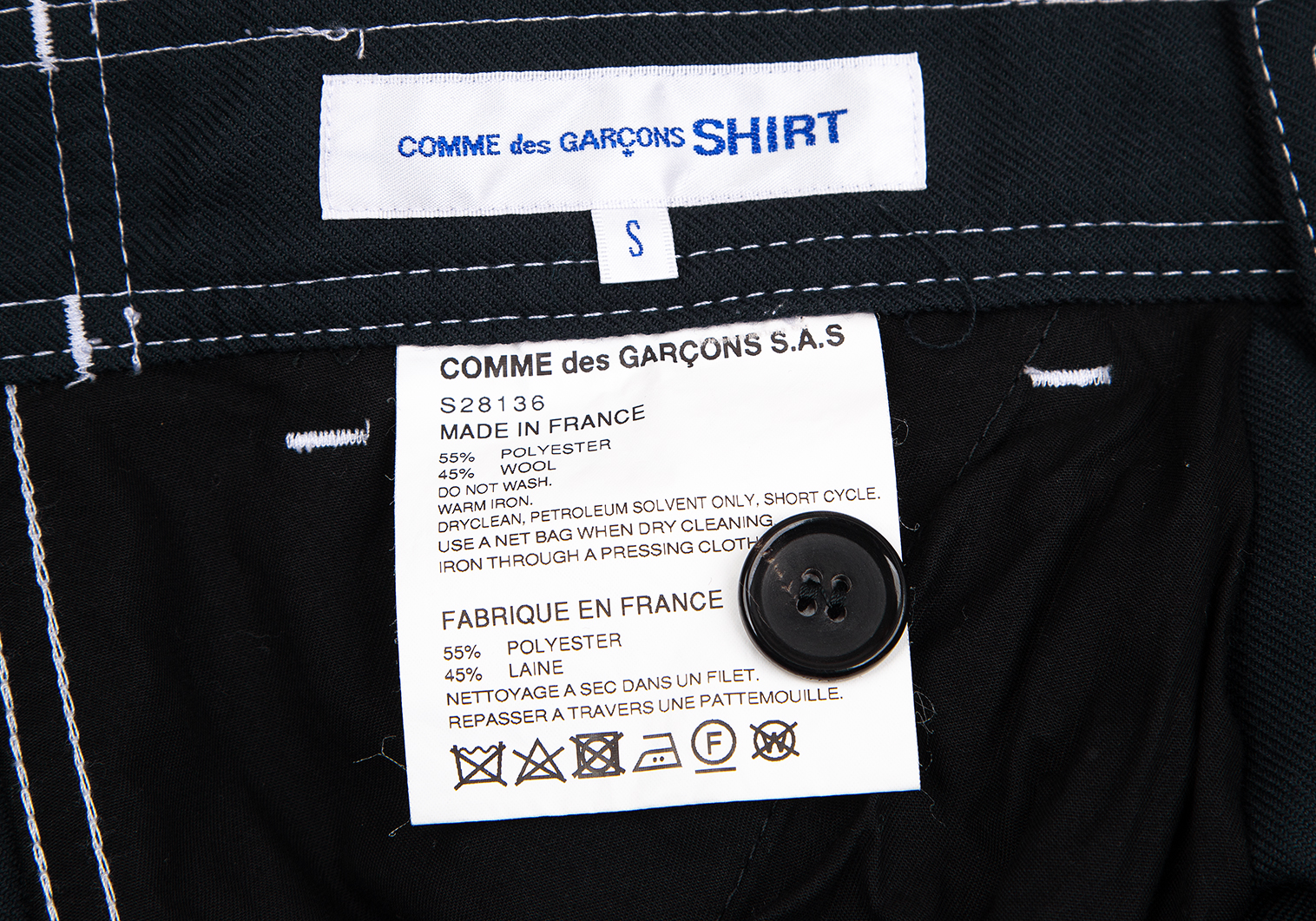 COMME des GARCONS SHIRT パンツ（その他） S 紺あり外ポケット4透け感