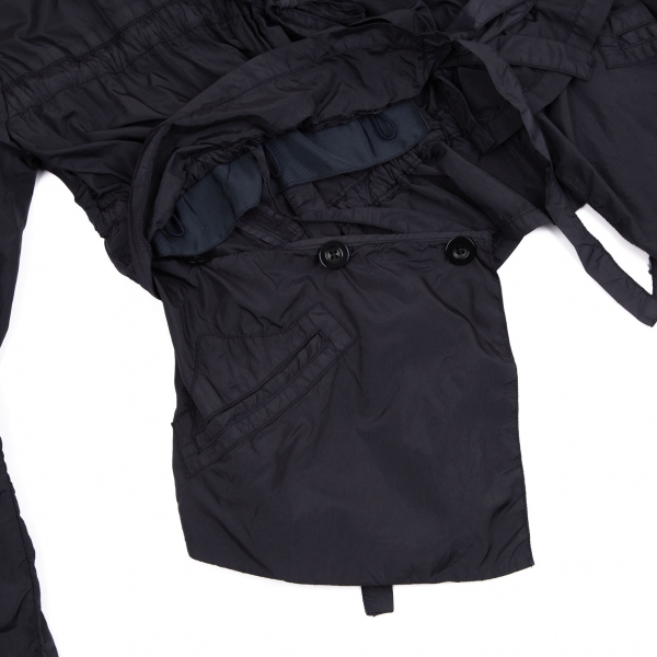 MARITHE + FRANCOIS GIRBAUD Dyed Nylon Shirring Jacket Navy M | PLAYFUL
