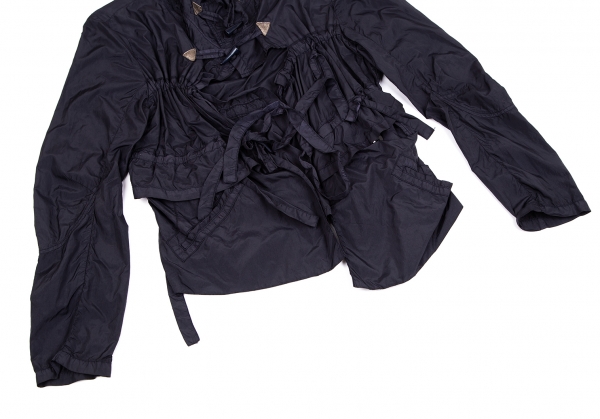 MARITHE + FRANCOIS GIRBAUD Dyed Nylon Shirring Jacket Navy M | PLAYFUL