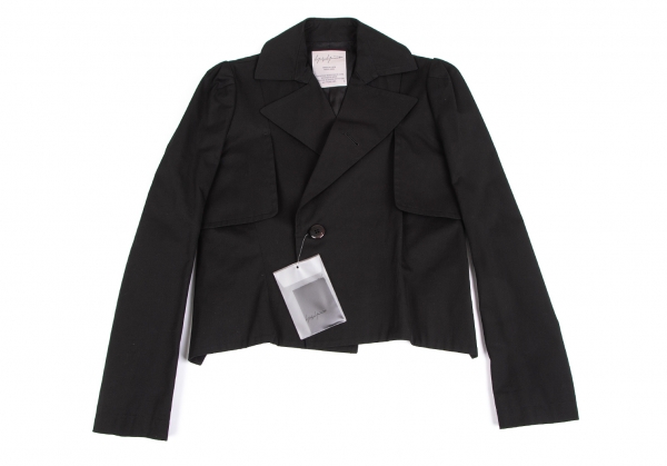 Yohji Yamamoto FEMME Cotton Short Jacket Black 1 | PLAYFUL