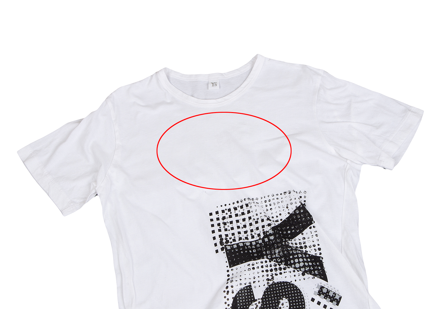ワイズY's ロゴグラフィックプリントTシャツ 白2