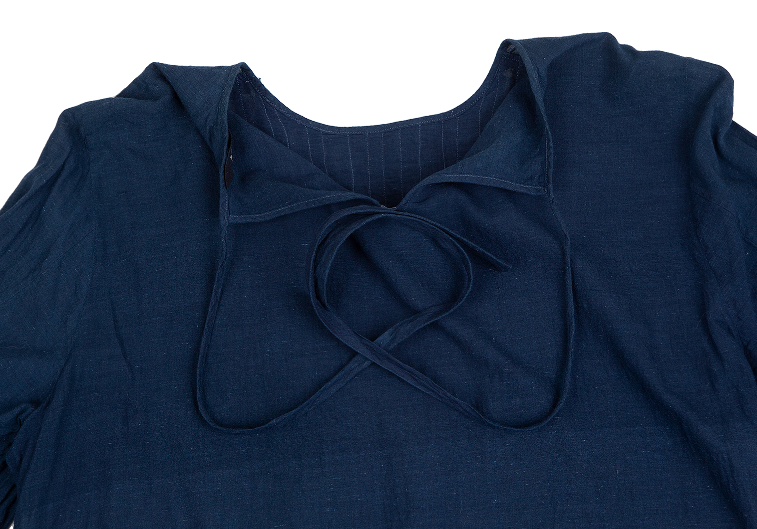 綿100％日本製【新品】45rpm藍染めフリルブラウス3