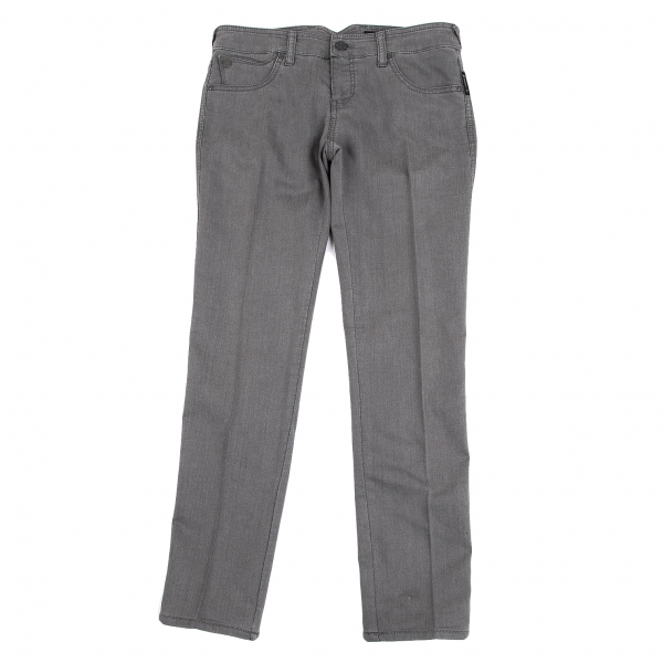 Giorgio Armani Stretch Cotton Pants In Steel Grey | ModeSens