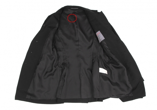 Yohji Yamamoto NOIR Wool Gaba Front Layered Jacket Black 1
