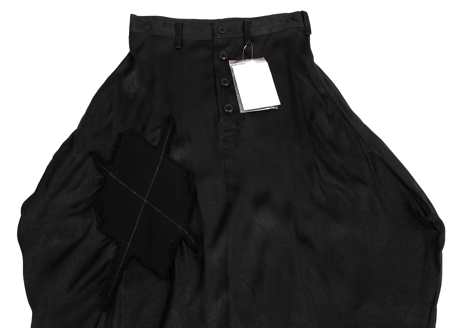 ワイズ　Y's     スカート　ブラック　サイズ2　再構築　パッチワークgomme