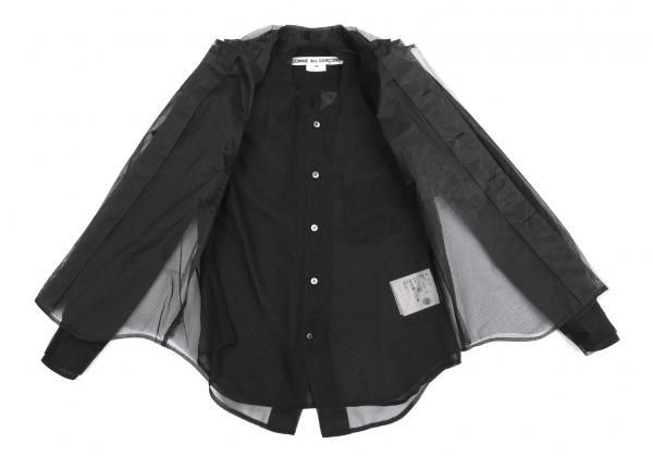 COMME des GARCONS Triple Layered Tulle Long Sleeve Shirt Black XS 