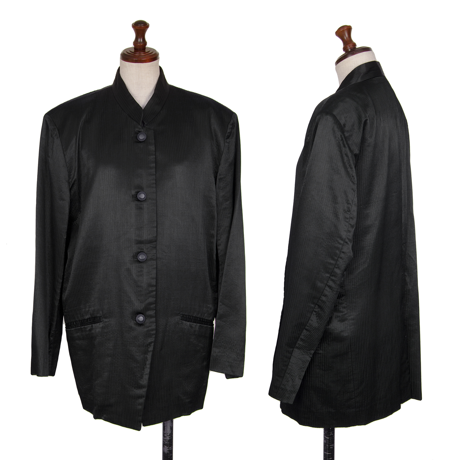 ファッションISSEY MIYAKE マオカラージャケット ブラック