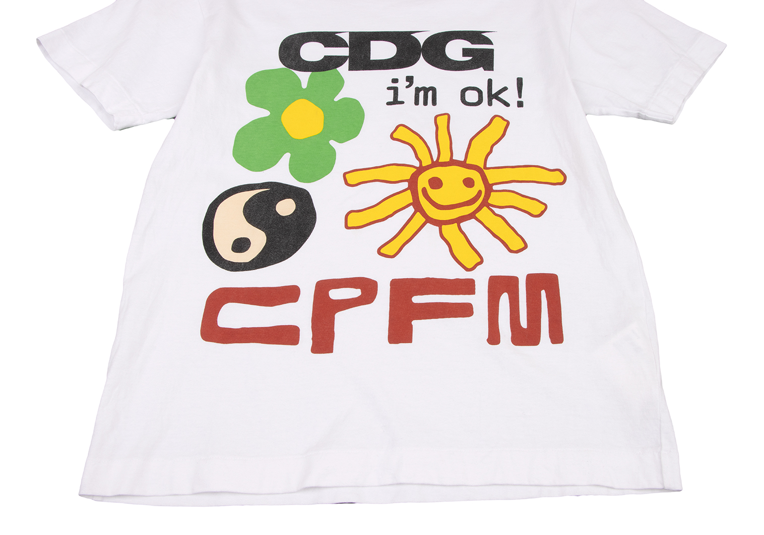 コムデギャルソンCDG×CPFM フロントロゴプリントTシャツ 白M