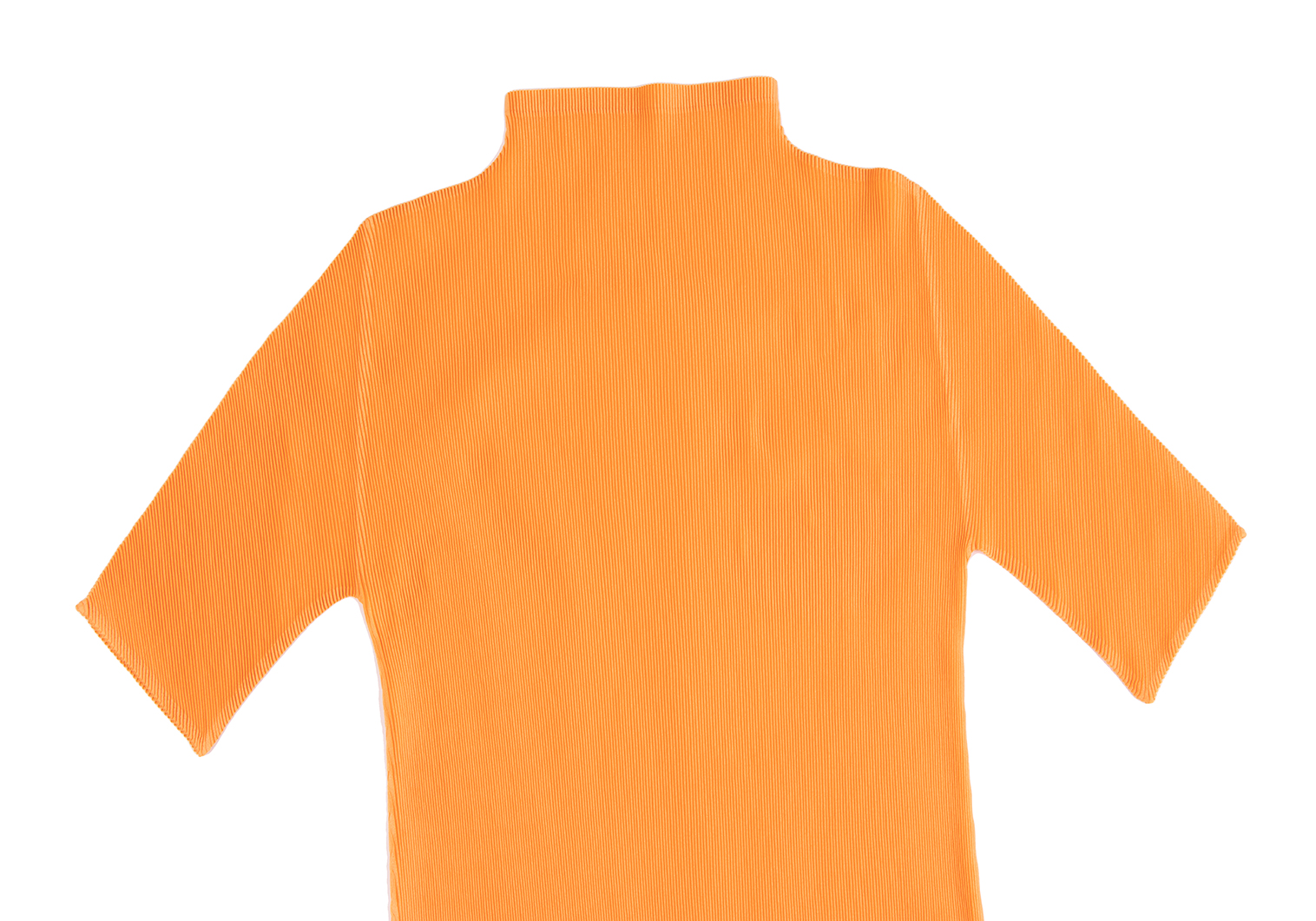 プリーツプリーズPLEATS PLEASE プリーツモックネックTシャツ オレンジ3