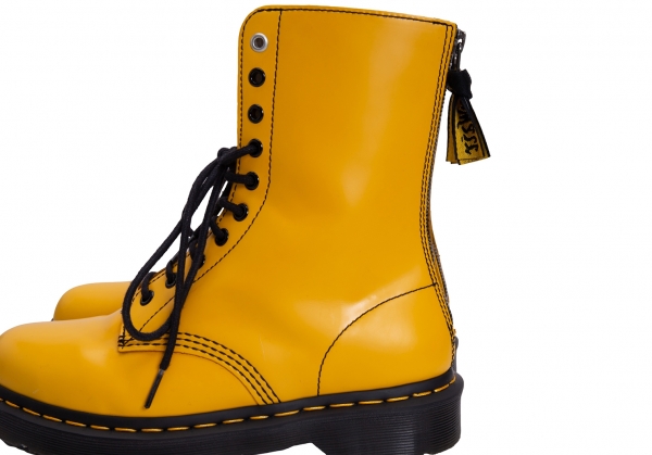 Y's× Dr Martens Back Zip 10 Holes Boots Yellow UK6 | PLAYFUL