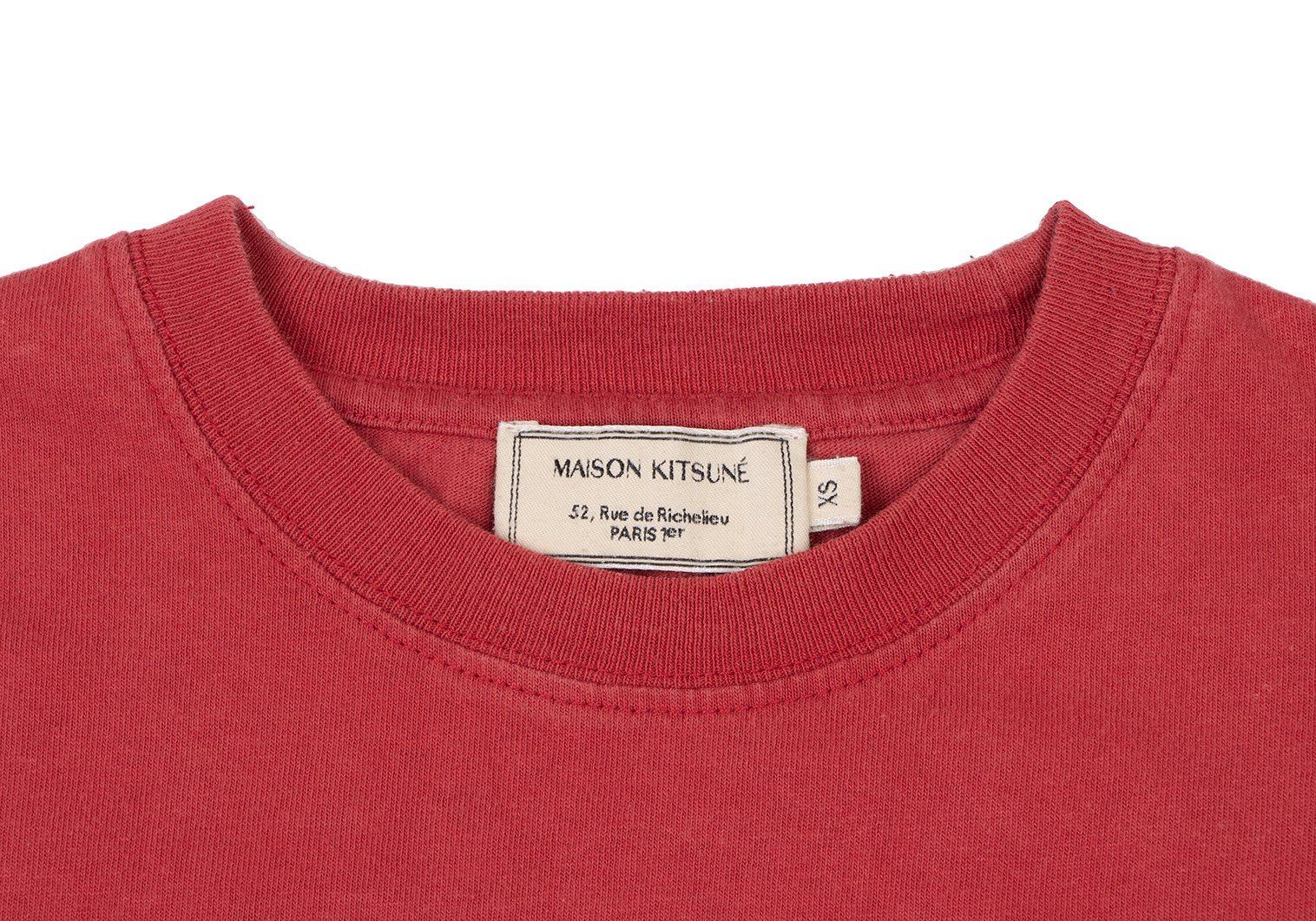 メゾンキツネMAISON KITSUNE ロゴプリントTシャツ 赤XS