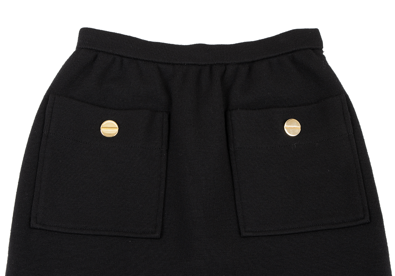 ジバンシィGIVENCHY ウールフロントポケットデザインスカート 黒M
