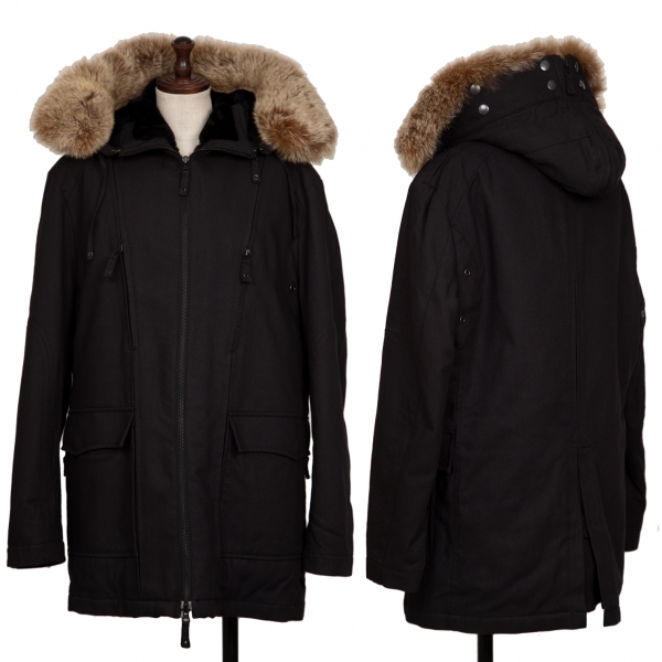 Jean-Paul GAULTIER HOMME Fur Liner zip Hooded Jacket Black 48 ...