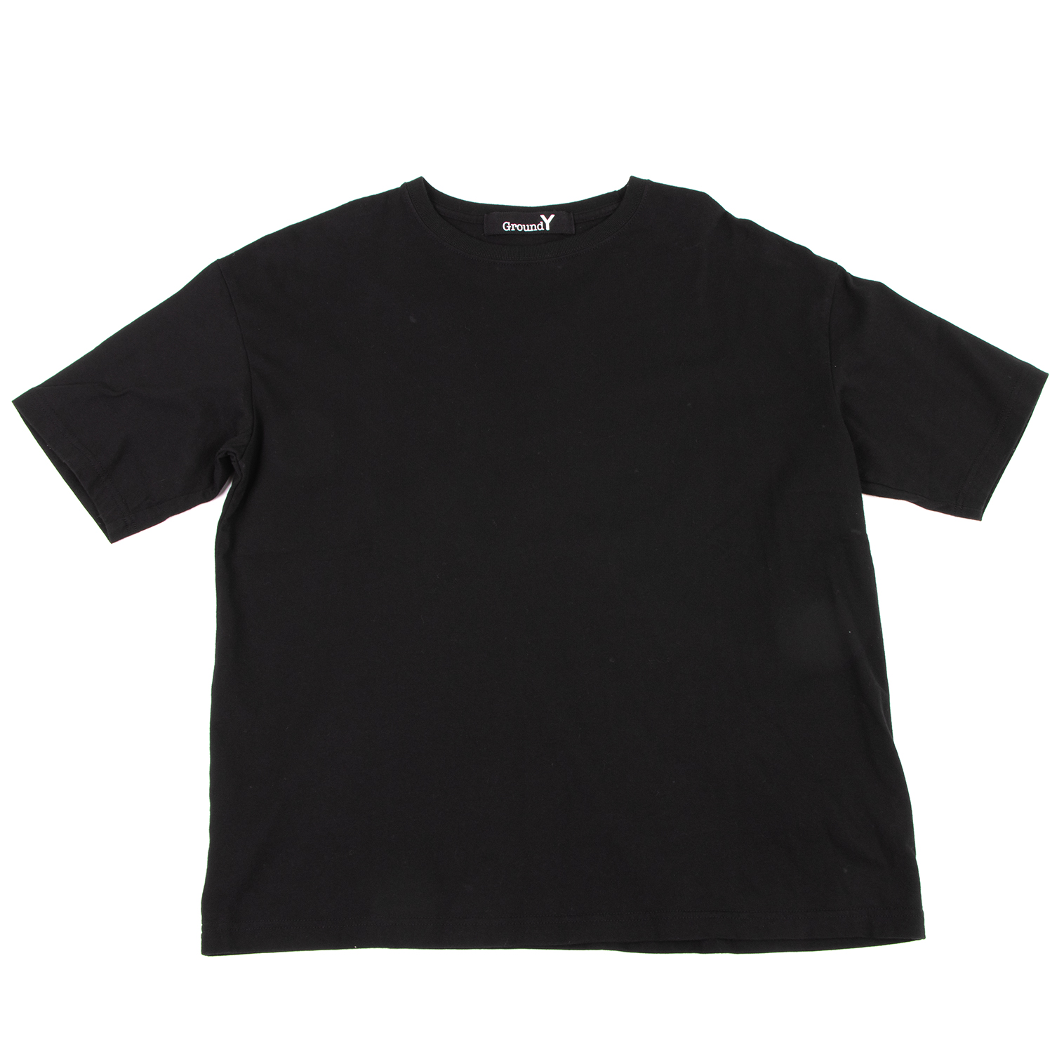 グランドワイGround Y テープ装飾Tシャツ 黒2