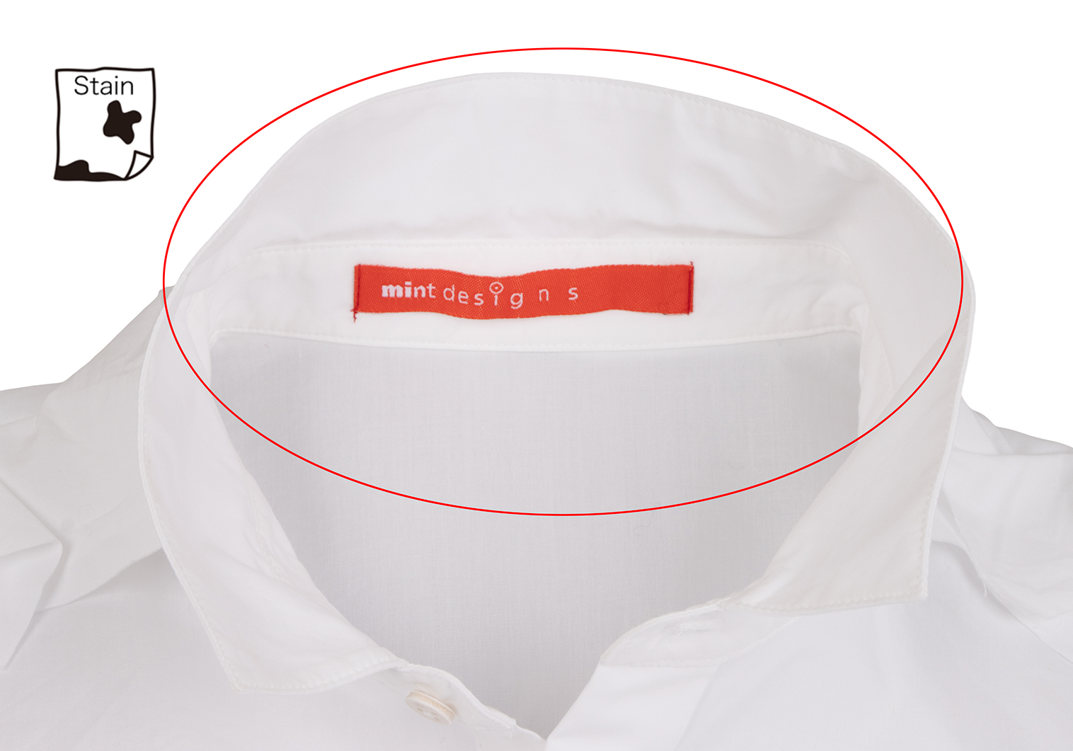 ミントデザインズmintdesigns コットン袖縫い付けデザインシャツ 白2