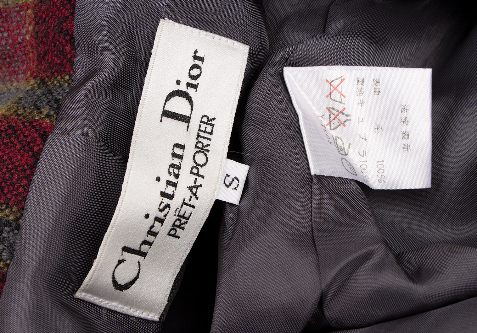 クリスチャンディオールChristian Dior ウールブロックチェック ...