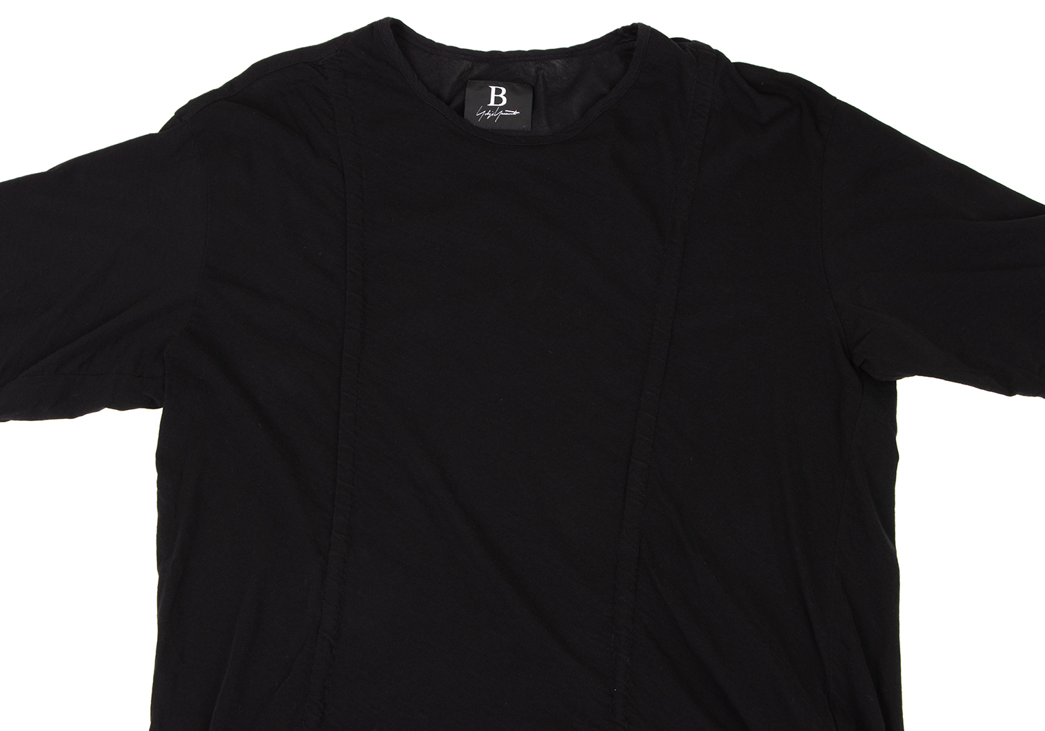 ビーヨウジヤマモトB Yohji Yamamoto ギャザーコードデザインTシャツ 黒2