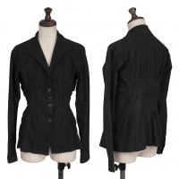  ISSEY MIYAKE Swirl Gather Design Long Sleeve Shirt Black 1