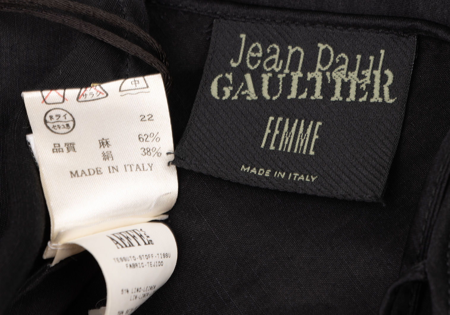 ジャンポールゴルチエ ファムJean Paul GAULTIER FEMME リネンシルクキャミワンピース 黒40