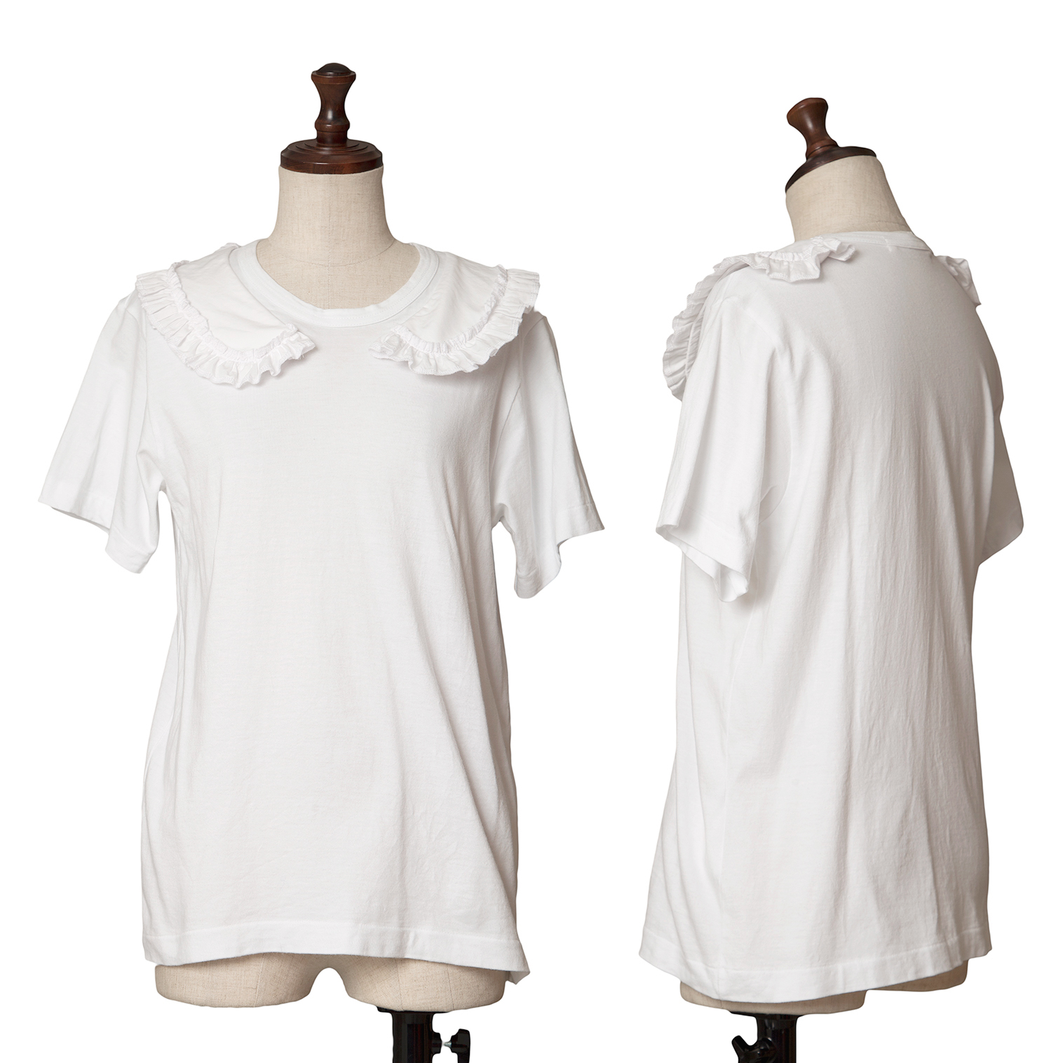 コムデギャルソンCOMME des GARCONS フリルカラーペーストTシャツ 白S