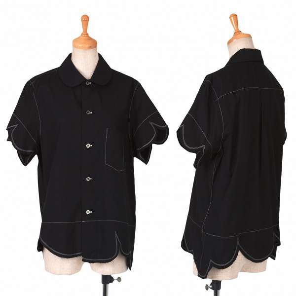 ブラックコムデギャルソンBLACK COMME des GARCONS 白ステッチ半袖 ...