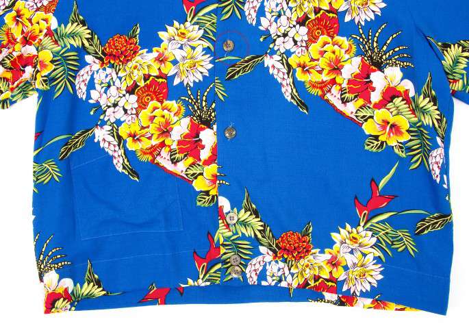 Yohji Yamamoto POUR HOMME floral print shirt jacket(K-15310) Blue