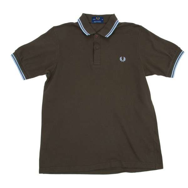 フレッドペリーFRED PERRY ラインポロシャツ 茶40