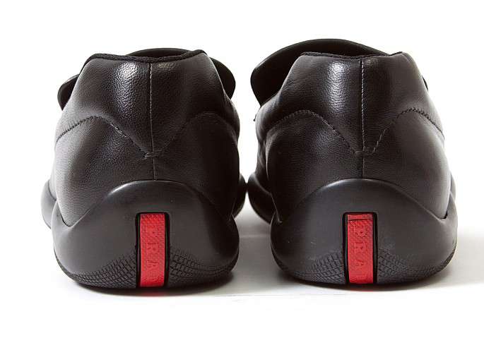 SALE) Brand new ! PRADA SPORTS Leather slip-on shoes Black US