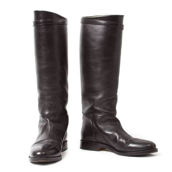 SALE) TANINO CRISCI Long leather boots Black M | PLAYFUL