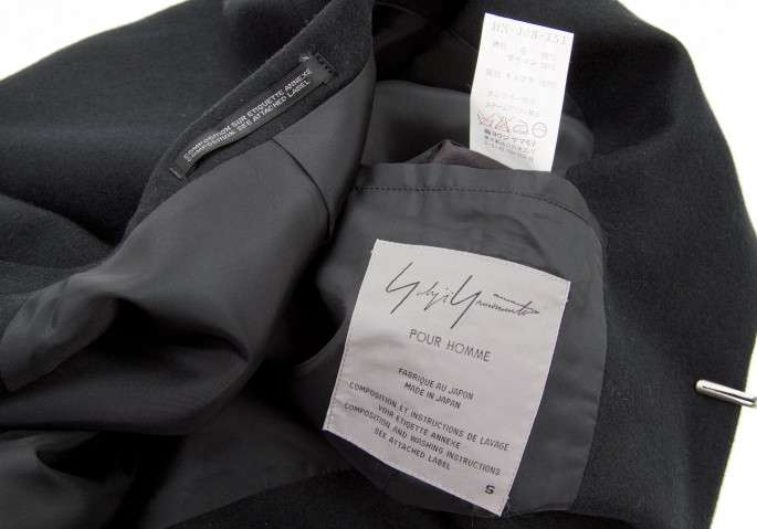 SALE) Yohji Yamamoto POUR HOMME hook-and-eye jacket Black S