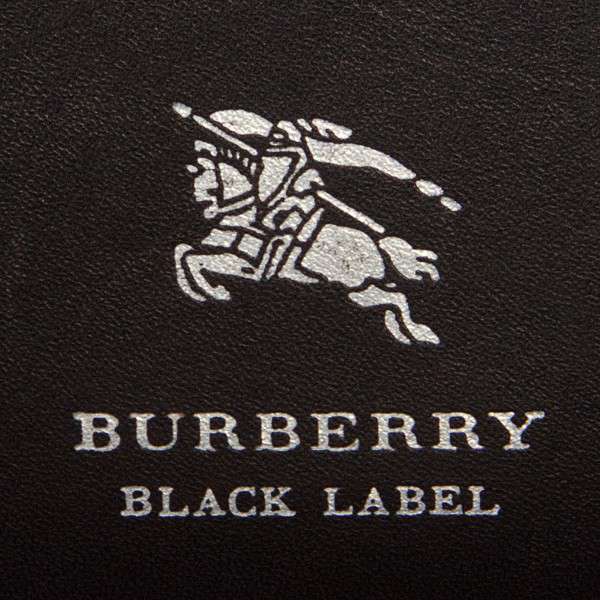 バーバリーブラックレーベルBURBERRY BLACK LABEL レザー二つ折り財布 黒