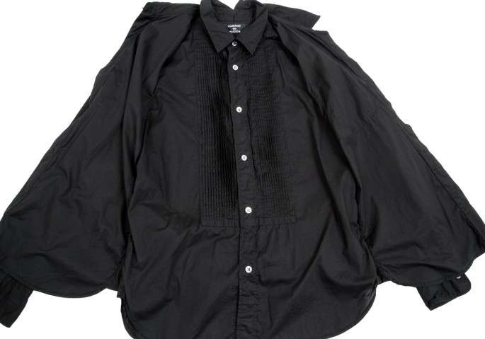 CABANE de ZUCCA Layered ruffle shirt Black S | PLAYFUL