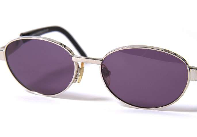 ヨウジヤマモトyohji yamamoto デザインサングラス レンズ紫 シルバー 