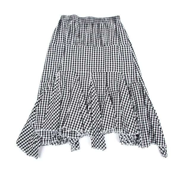 COMME des GARCONS gingham check peplum skirt Grey S