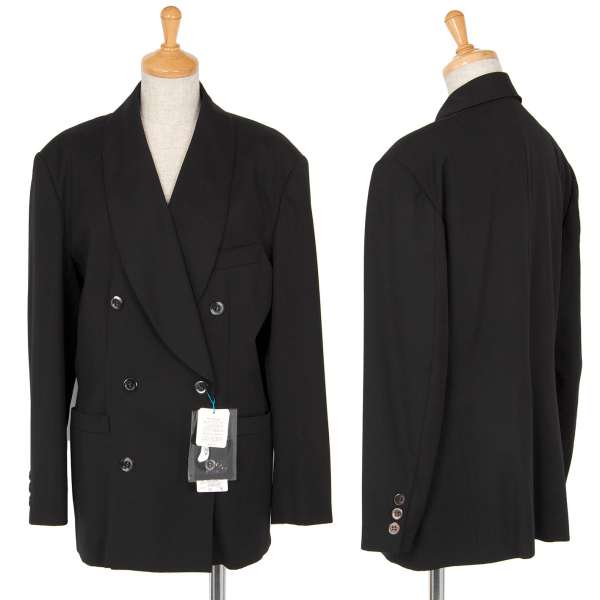 KENZO PARIS Wool shawl collar double jacket Black M | PLAYFUL