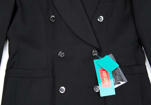 KENZO PARIS Wool shawl collar double jacket Black M | PLAYFUL
