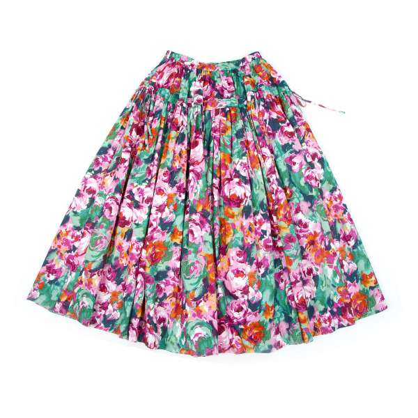 KENZO Cotton Flower pattern Gathered skirt Pink 38 | PLAYFUL